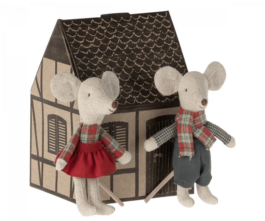 Maileg USA Mice Winter Mice Twins, Little Brother and Sister