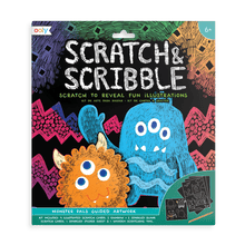 Load image into Gallery viewer, OOLY Monster Pals Scratch and Scribble Scratch Art Kit by OOLY