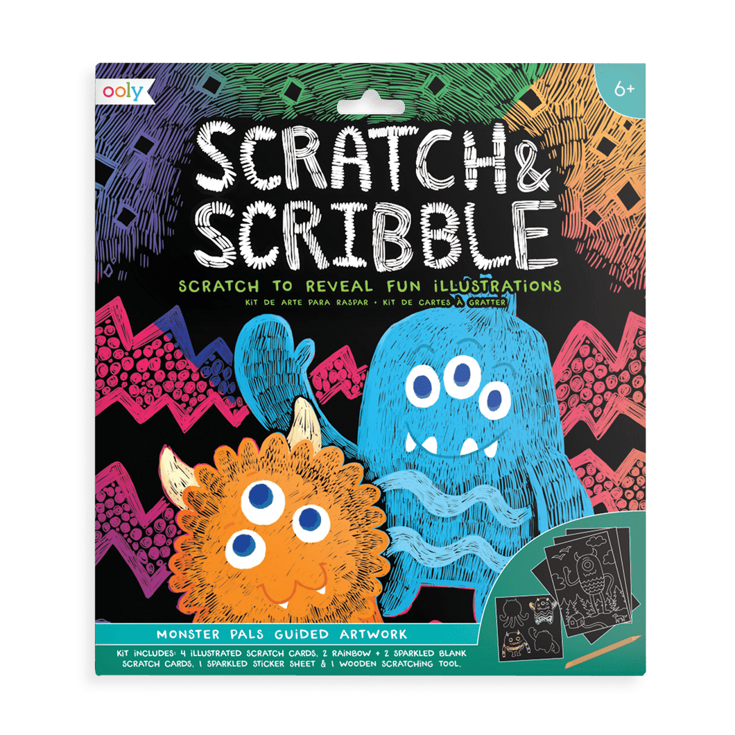 OOLY Monster Pals Scratch and Scribble Scratch Art Kit by OOLY