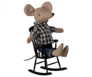Maileg USA mouse accessories Rocking chair, Mouse - Anthracite