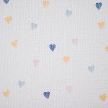 Load image into Gallery viewer, Design Dua. Multi Hearts Design Dua Waterproof Cotton Crib Sheet - Muslin Hearts