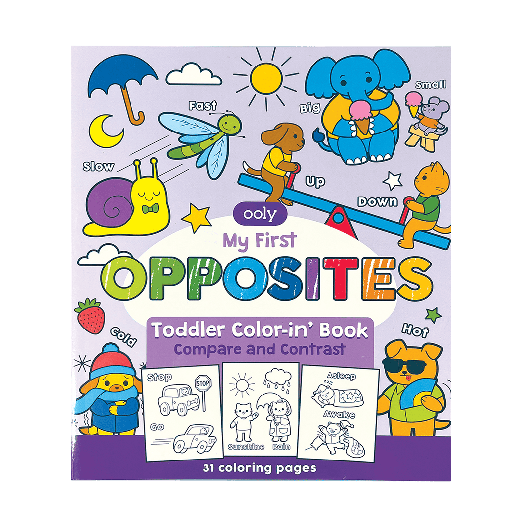 OOLY My First Opposites Toddler Color-in Book by OOLY