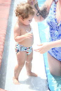 Beau & Belle Littles Nageuret Infant Reusable Swim Diaper Fish- Red, Green & Blue  Adjustable 0-3 Years Beau and Belle Littles by Beau & Belle Littles