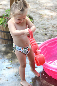 Beau & Belle Littles Nageuret Infant Reusable Swim Diaper Fish- Red, Green & Blue  Adjustable 0-3 Years Beau and Belle Littles by Beau & Belle Littles