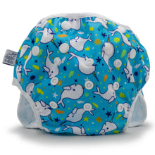 Load image into Gallery viewer, Beau &amp; Belle Littles Narwhals 2-5 years Nageuret Swim Diaper (Light Blue) by Beau &amp; Belle Littles