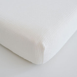 Design Dua. Natural Ivory Design Dua Waterproof Cotton Crib Sheet - Muslin