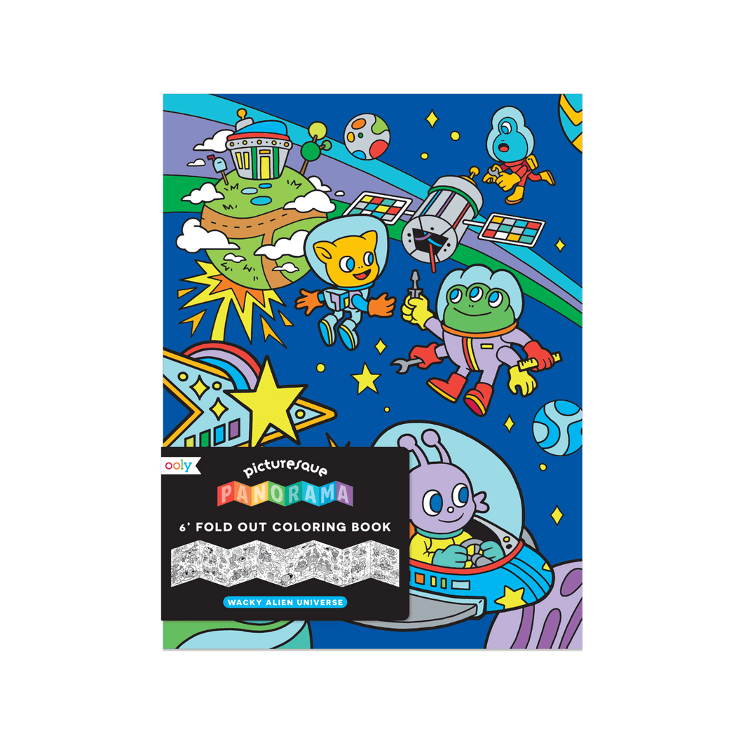 OOLY Picturesque Panorama Coloring Book - Wacky Alien Universe by OOLY
