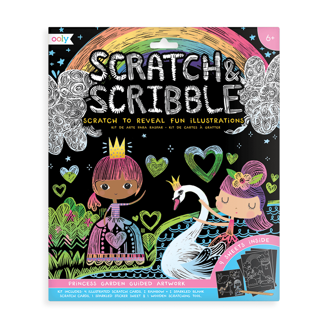 OOLY Princess Garden Scratch and Scribble Scratch Art Kit by OOLY