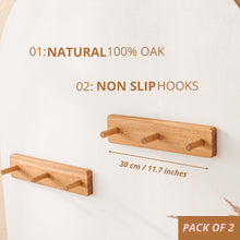 Load image into Gallery viewer, minicamp Rail Hanger Minicamp Peg Rail Hanger 2 Pack Made Of Solid Oak