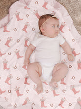 Load image into Gallery viewer, JuJuBe Reversible Baby Blankets Reversible Baby Blanket - Bloomin&#39; Boot