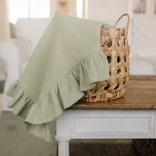 Load image into Gallery viewer, Bloomere Ruffle Blanket- Olive