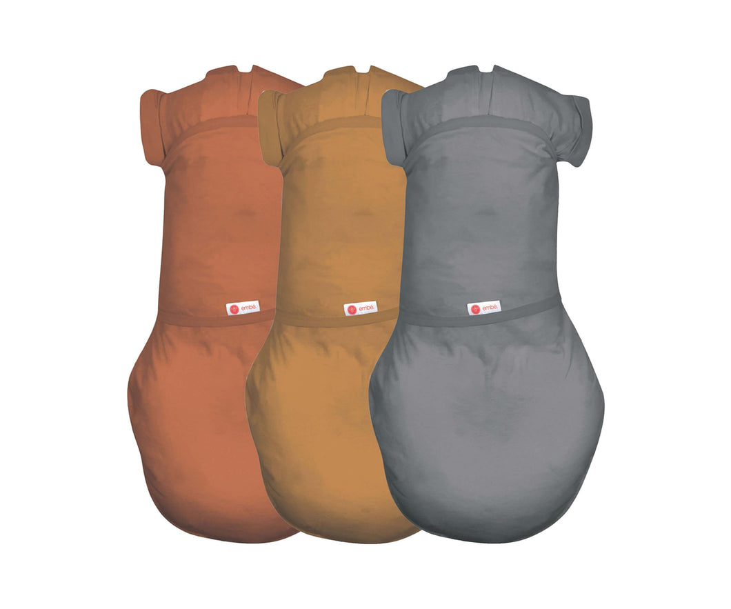 embé® Rust | Sand | Slate Short Sleeve Swaddle Sack Bundle by embé®