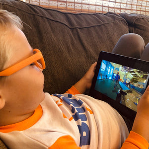 ro•sham•bo eyewear Screen Time Blippi Orange / Blue Light Filter Blippi Screen Time Specs | Toddler