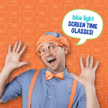 Load image into Gallery viewer, ro•sham•bo eyewear Screen Time Blippi Orange / Blue Light Filter Blippi Screen Time Specs | Toddler