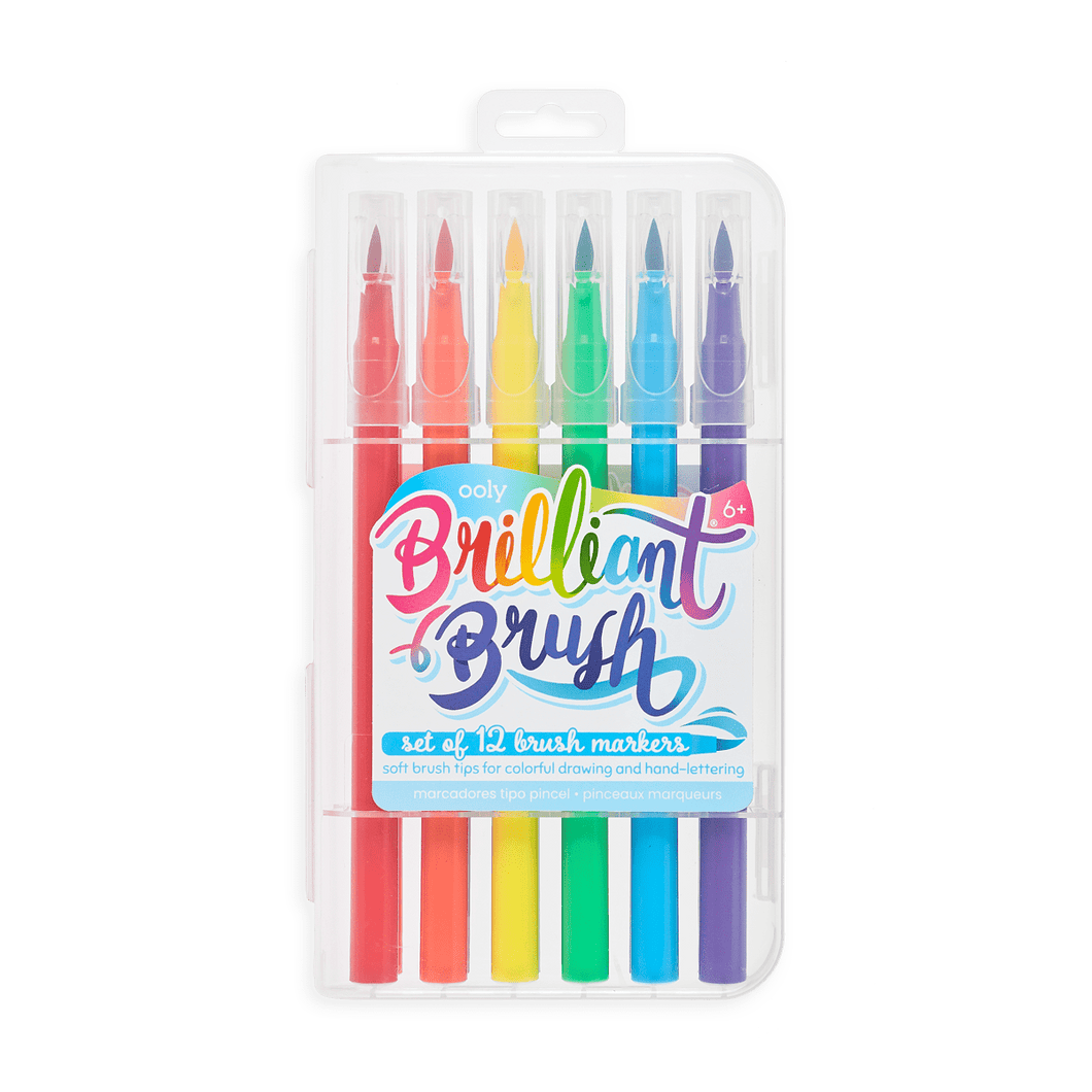 OOLY Set of 12 Brilliant Brush Markers by OOLY