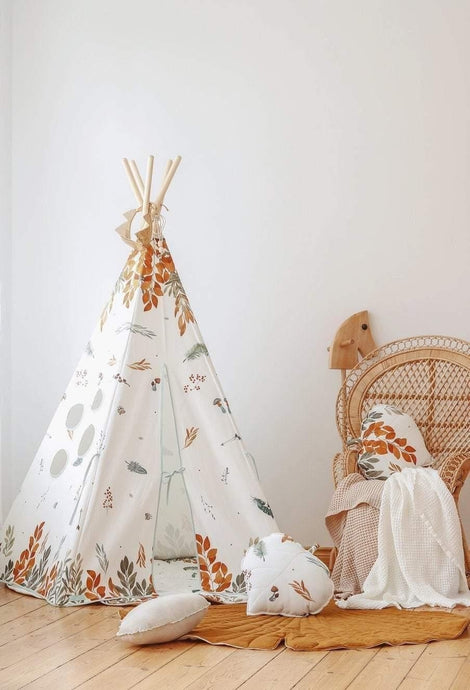 moimili.us Set teepee with mat Moi Mili “Forest Friends” Teepee and Round Mat Set