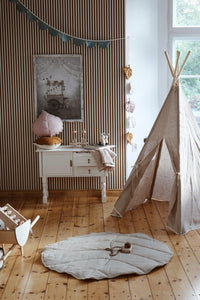 moimili.us Set teepee with mat Moi Mili “Natural Linen” Teepee Tent and Leaf Mat Set