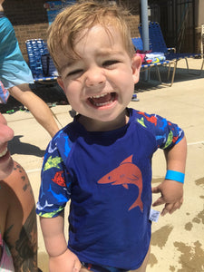 Beau & Belle Littles Shark Baby Rash Guard, Sun Protective Swim Shirt (Sizes 6M–5T) by Beau & Belle Littles