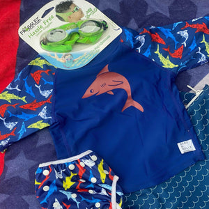 Beau & Belle Littles Sharks / 6M Swim Starter Kit for Babies and Toddlers by Beau & Belle Littles
