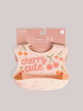 Load image into Gallery viewer, JuJuBe Silicone Bibs JuJuBe Silicone Bib - Cherry Cute by Doodle By Meg