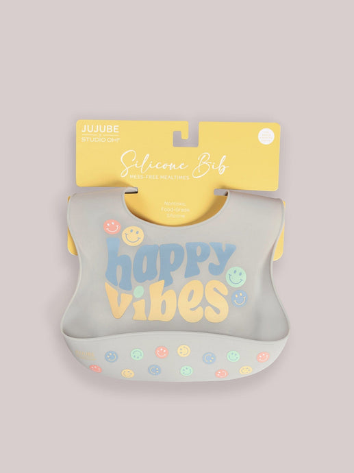 JuJuBe Silicone Bibs JuJuBe Silicone Bib - Cherry Cute by Doodle By MegSilicone Bib - Happy Baby Vibes