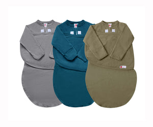 embé® Slate / Spruce / Moss / Newborn 6-14lbs Long Sleeves Swaddle Sack Bundle by embé®