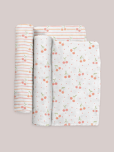 Load image into Gallery viewer, JuJuBe Swaddle Blanket Sets JuJuBe Silicone Bib - Cherry Cute by Doodle By MegSwaddle Blanket Set - Cherry Cute by Doodle By Meg