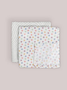JuJuBe Swaddle Blanket Sets JuJuBe Silicone Bib - Cherry Cute by Doodle By MegSwaddle Blanket Set - Happy Baby Vibes