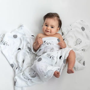 Rookie Humans Swaddle Hedgehog and mushrooms bamboo swaddle
