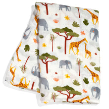 Load image into Gallery viewer, Rookie Humans Swaddle In The Savanna bamboo swaddle