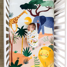 Load image into Gallery viewer, Rookie Humans Swaddle In The Savanna bamboo swaddle