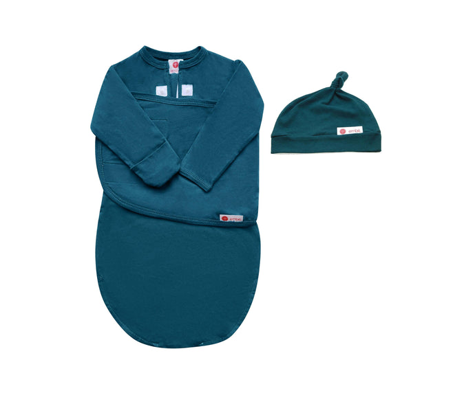 embé® Swaddle Spruce / Newborn (6-14lbs) embé® Hat + Long Sleeve Swaddle Bundle