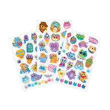 Load image into Gallery viewer, OOLY Tattoo-Palooza Temporary Tattoos - Colorful Cats - 3 Sheets by OOLY