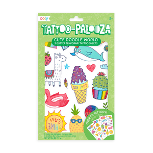 OOLY Tattoo-Palooza Temporary Tattoos - Cute Doodle World - 3 Sheets by OOLY