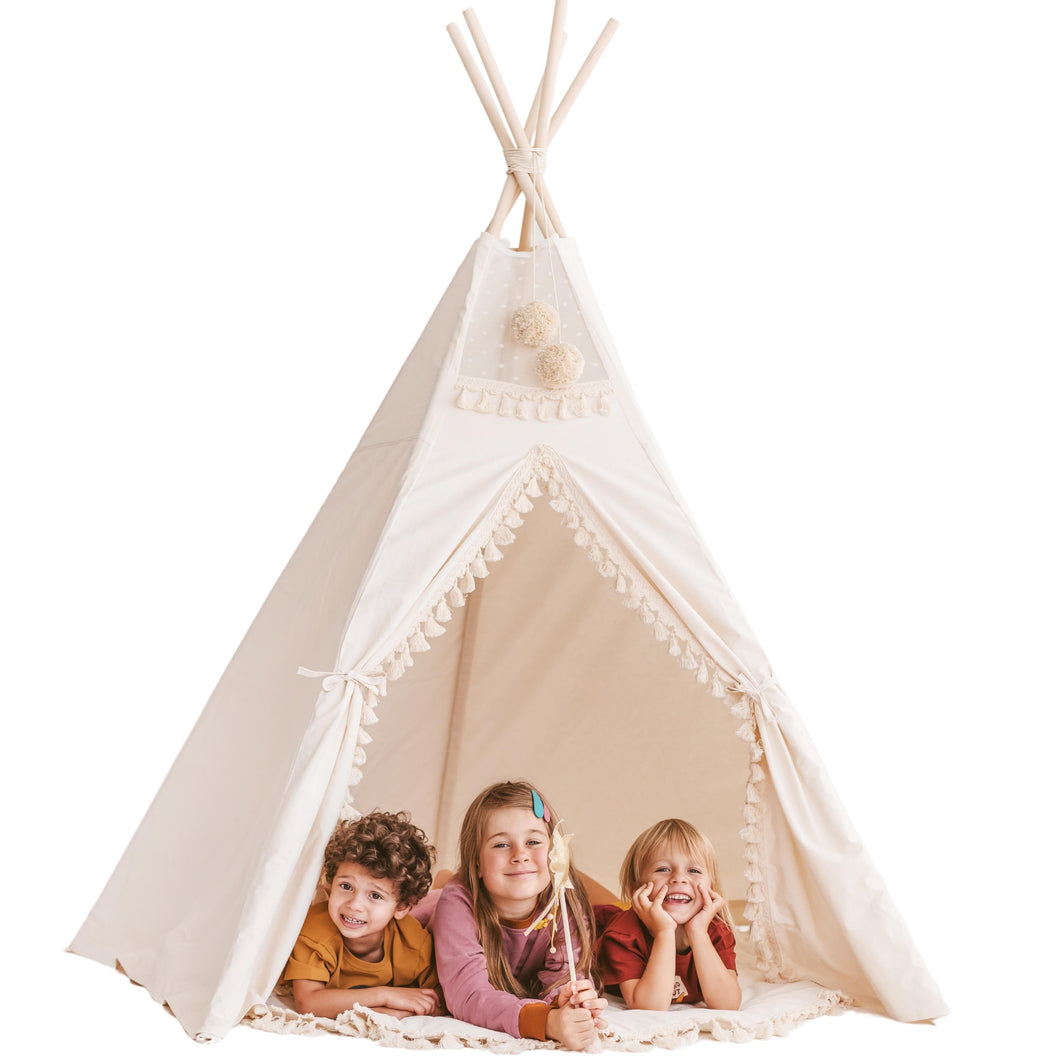 minicamp Teepee Minicamp Extra Large Indoor Teepee Tent With Tassels Decor In Boho Style