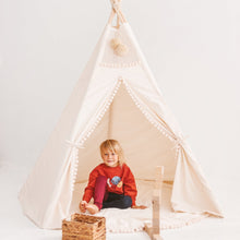 Load image into Gallery viewer, minicamp Teepee Minicamp Extra Large Kids Teepee Tent With Pom Pom Decor
