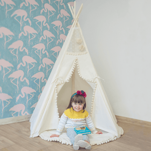 minicamp Teepee Minicamp Original Play Tent With Pompoms