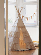 Load image into Gallery viewer, moimili.us Teepee tent “Shabby Chic” Teepee Tent with Frills