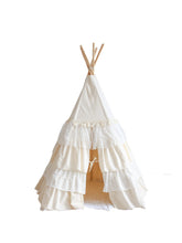 Load image into Gallery viewer, moimili.us Teepee tent “Shabby Chic” Teepee Tent with Frills