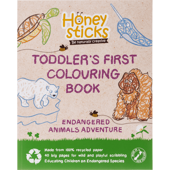 Honeysticks USA Toddlers First Colouring Book - An Endangered Animals Adventure by Honeysticks USA
