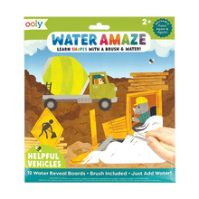 Load image into Gallery viewer, OOLY Water Amaze Water Reveal Boards - Helpful Vehicles by OOLY
