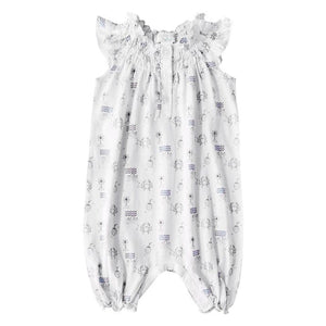 Feather Baby Angel-Sleeve Romper - Vacation on White  100% Pima Cotton by Feather Baby
