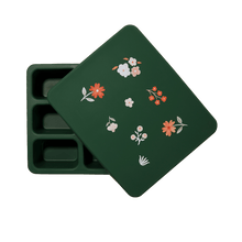 Load image into Gallery viewer, Austin Baby Collection Apparel &amp; Accessories Austin Baby Collection Silicone Bento Box Mini Floral Hunter Green