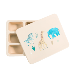 Austin Baby Collection Apparel & Accessories Austin Baby Collection Silicone Bento Box Safari Warm Cream