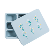Load image into Gallery viewer, Austin Baby Collection Apparel &amp; Accessories Austin Baby Collection Silicone Bento Box Wildflower Chambray Blue