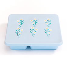 Load image into Gallery viewer, Austin Baby Collection Apparel &amp; Accessories Austin Baby Collection Silicone Bento Box Wildflower Chambray Blue