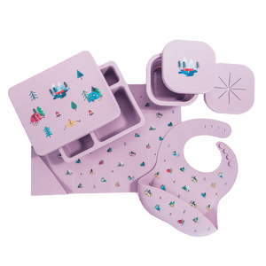 Austin Baby Collection Apparel & Accessories Austin Baby Collection Silicone Mealtime Bundle Camper Violet