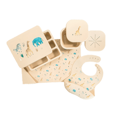Load image into Gallery viewer, Austin Baby Collection Apparel &amp; Accessories Austin Baby Collection Silicone Mealtime Bundle Safari Warm Cream