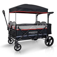 Load image into Gallery viewer, Wonderfold Wagon Baby Gear Black Wonderfold Wagon X4 Pull &amp; Push Quad Stroller Wagon (4 Seater)