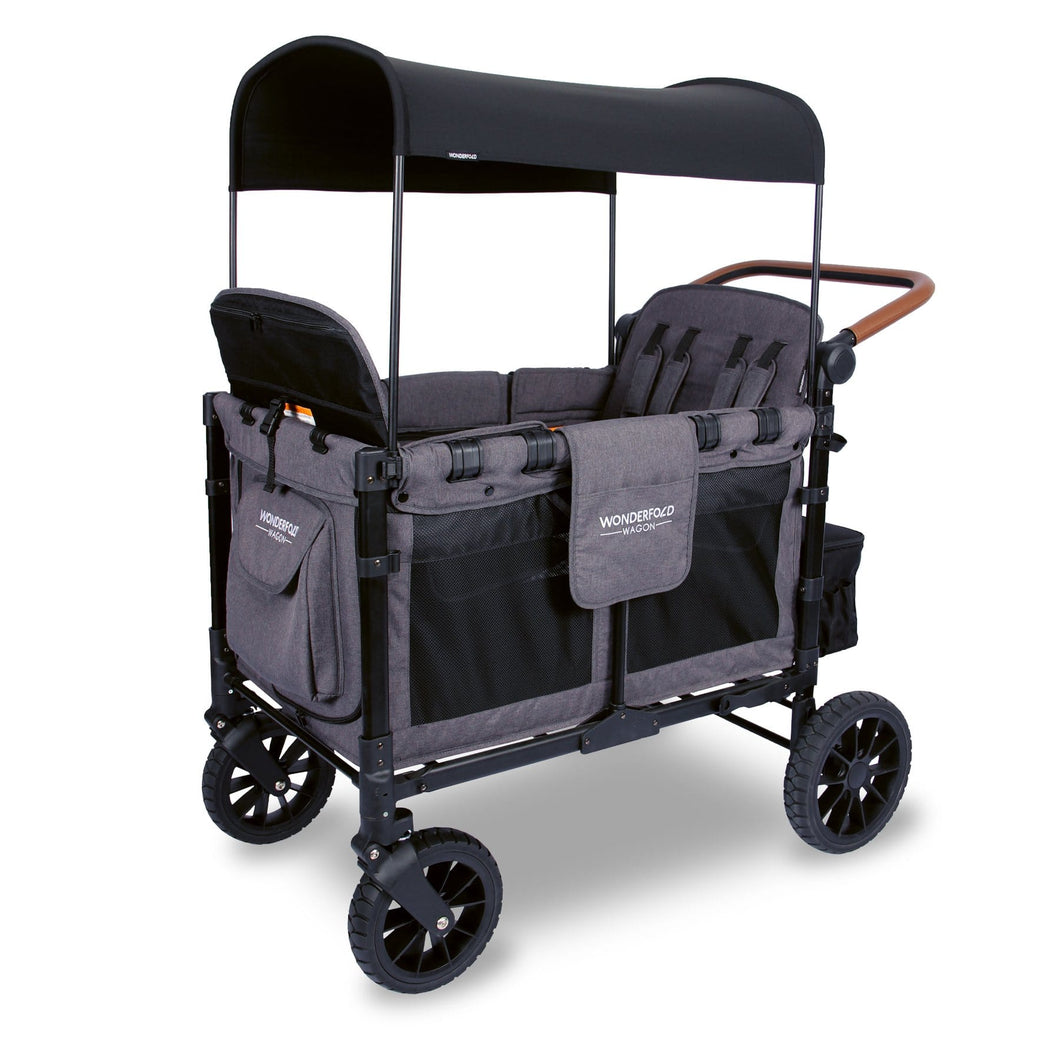 Wonderfold Wagon Baby Gear Charcoal Gray with Black Frame Wonderfold Wagon W4S 2.0 Multifunctional Stroller Wagon (4 Seater)